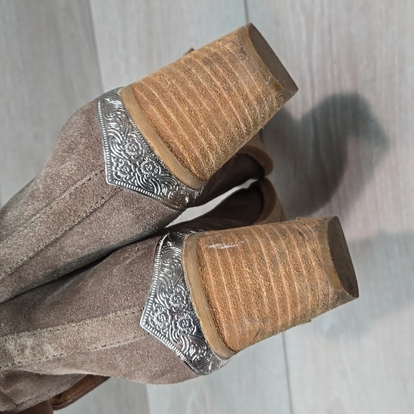 Jeffrey Campbell Women Cutout Side Heels Suede Moto Hobo boots shoes sz 8 - Picture 7 of 15